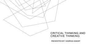 critical thinking and creative thinking