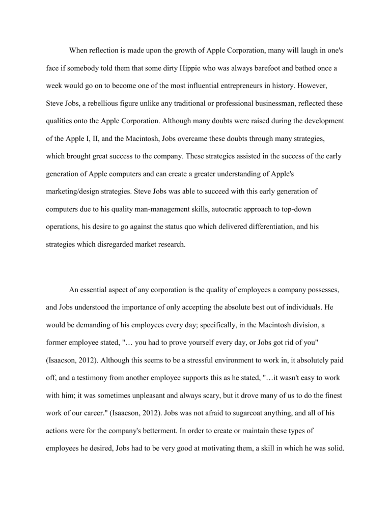 Steve Jobs Leadership Essay