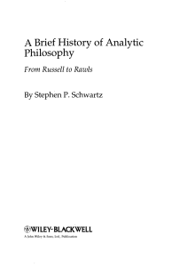 A Brief History of Analytic Philosophy From Russell to Rawls (Stephen P. Schwartz)