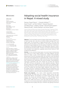 PaneruAdhikari et al Adopting social health insurance in Nepal mixed study