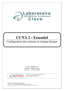 CCNA 2 Essentiel Configuration des route