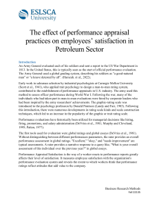 The effect of performance appraisal practices on employees’ satisfaction in Petroleum Sector 23-4-2023