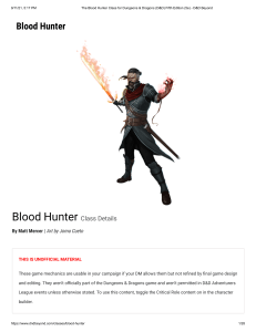 The Blood Hunter Class D&D Beyond