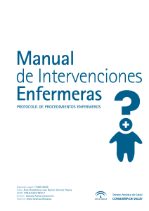 Manual de intervenciones enfermeras Protocolo de Procedimientos Enfermeros 2009