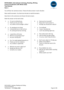 NOCN ESOL C2 Test Booklet: Listening, Reading, Writing