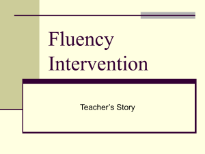 Fluency Intervention