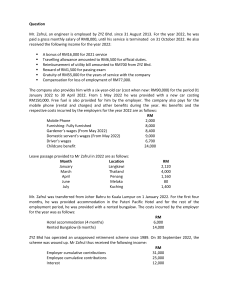 Tax Calculation for Mr. Zafrul & Ms. Edna