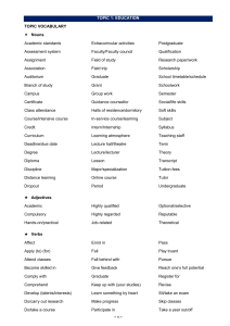 Education Vocabulary & Discussion Questions