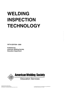 WELDING INSPECTION TECHNOLOGY 5th Edition 2008