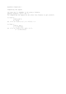 Completing the square