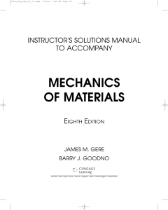 MECHANICS OF MATERIALS EIGHTH EDITION SOLUTIONS