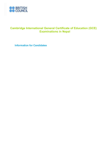 cambridge international general certificate of education gce examinations in nepal