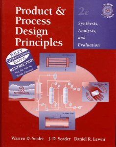 Product and Process Design Principles 2nd edition