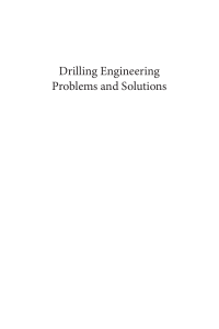 Drilling Engineering Problem and Solutions