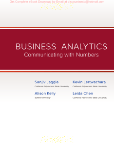 Business Analytics 2e Sanjiv Jaggia, Alison Kelly, Kevin Lertwachara, Leida Chen