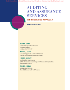 Auditing and Assurance Services An Integrated Approach 18e Alvin Arens, Randal Elder, Mark Beasley