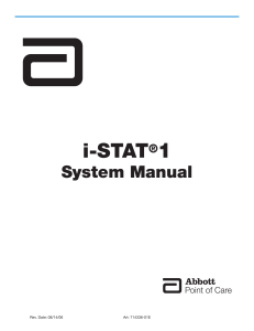 Abbott i-Stat 1 Analyzer - System manual
