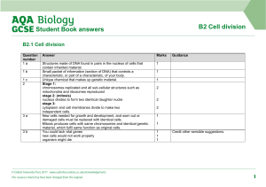 AQA GCSE Bio End of topic B2
