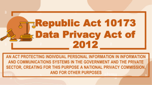 ChE 2A  Group 2  RA 10173 DATA PRIVACY ACT