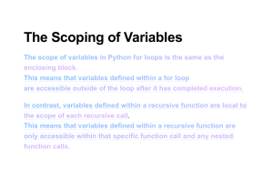The Scoping of Variables