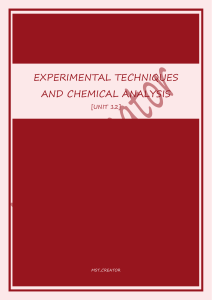 IGCSE Chemistry Unit 12: Experimental Techniques and Chemical Analysis