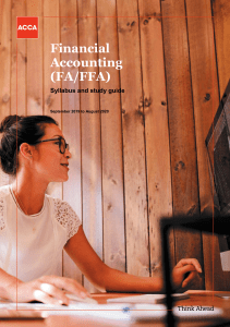 Financial Accounting (FA/FFA) Syllabus & Study Guide