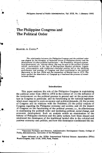 05 The Philippine Congress and The Political Order