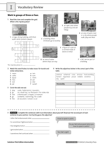 - I Vocabulary Review