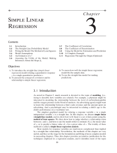 Simple Linear Regression: Chapter Overview