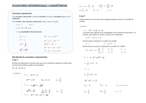 ecuaciones exponenciales y logaritmicas