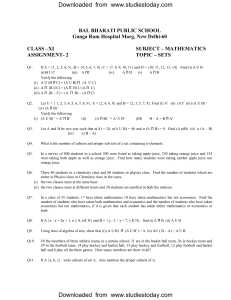 CBSE Class 11 Mathematics Worksheet (2)