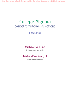 College Algebra, 5e Michael Sullivan
