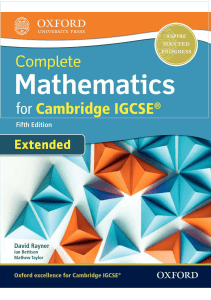 Complete Mathematics for Cambridge IGCSE, 5th Ed D Rayner, I Bettison
