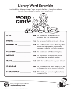 library-word-scramble - G-1 and 2