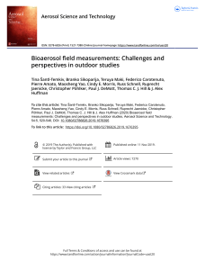 Bioaerosol Field Measurements: Challenges & Perspectives