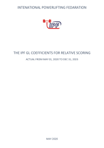 IPF GL Coefficients-2020