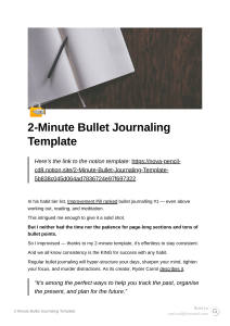 2-Minute Bullet Journaling Template