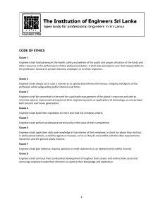 IESL CODE OF ETHICS FINAL FOR COUNCIL