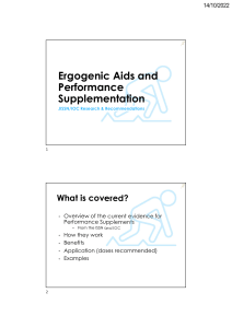 08 Ergogenic Aids and Performance Supplementation
