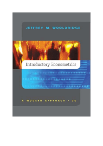 Jeffrey M. Wooldridge Introductory Econometrics