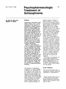 Treatment of schizophrenia 