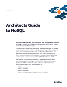 Architect's Guide to NoSQL Databases