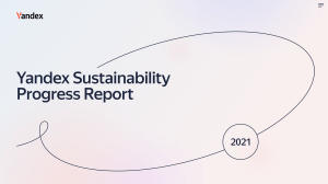 2021 Yandex Sustainability Progress Report ENG