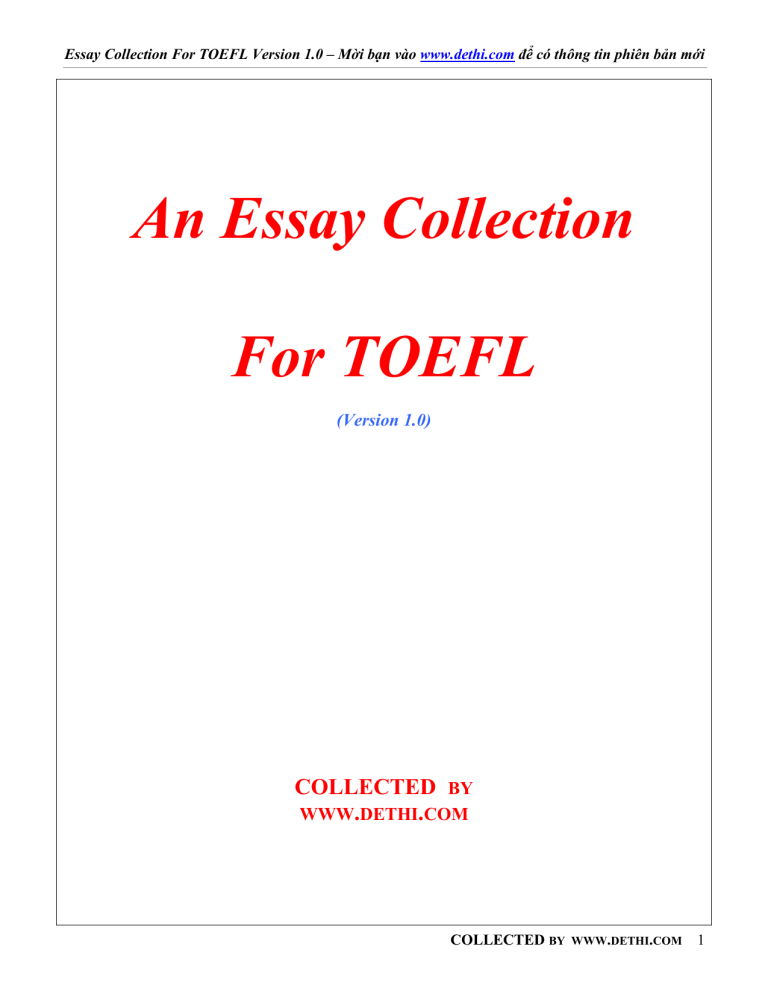 toefl essays book