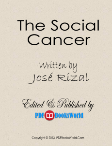 The Social Cancer  A Complete English Version of Noli Me Tangere, by José Rizal ( PDFDrive )