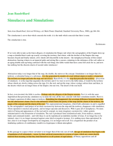 Baudrillard Simulacra and Simulations