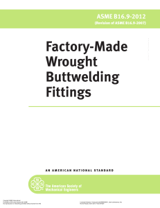 ASME B16.9 -2012 Wrought Steel ButtWeld Fittings