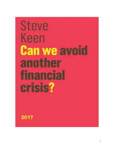 Steve Keen - Can We Avoid Another Financial Crisis -Polity (2017)