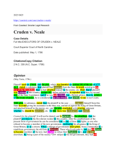 Cruden v. Neale: 1796 Legal Case Analysis