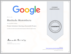 Certificate - Starting a Successful Project